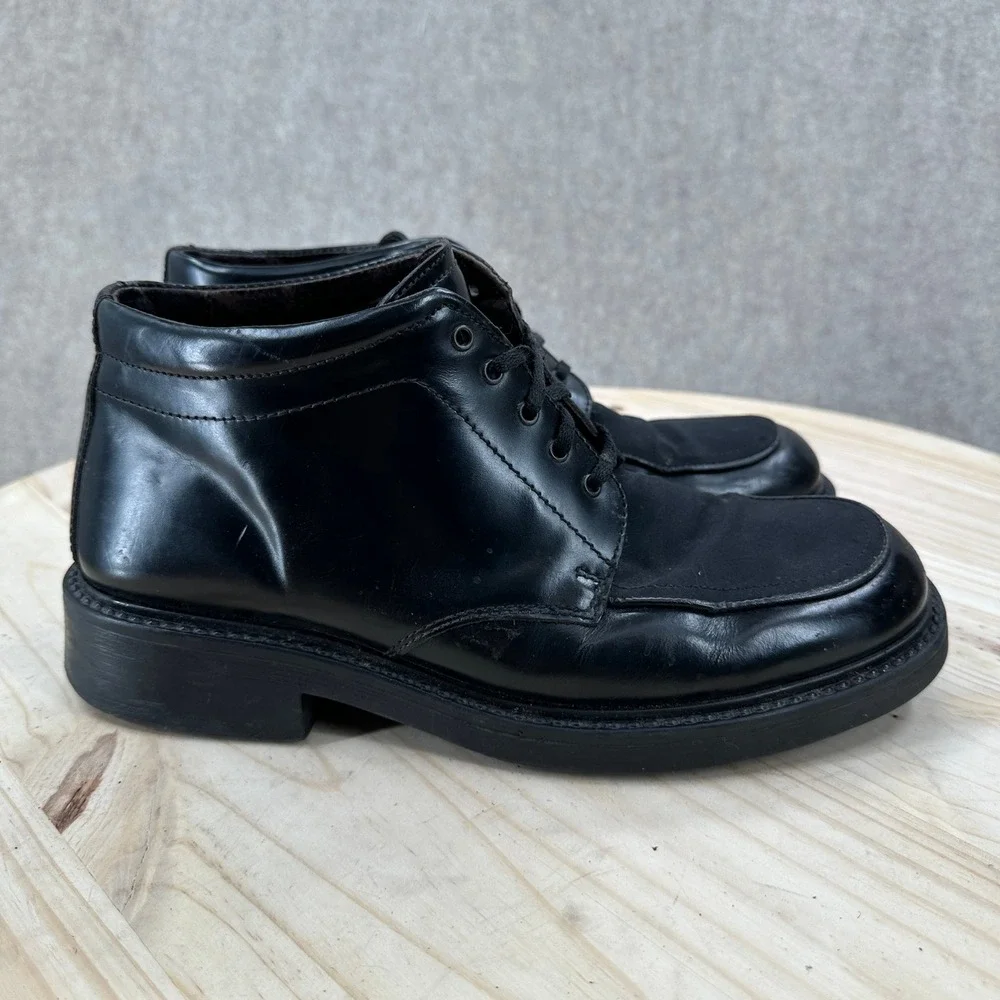 VTG Skechers‎ Mens Black Leather Chukka Boots Lace Up Moc Toe Ankle Boots 9.5